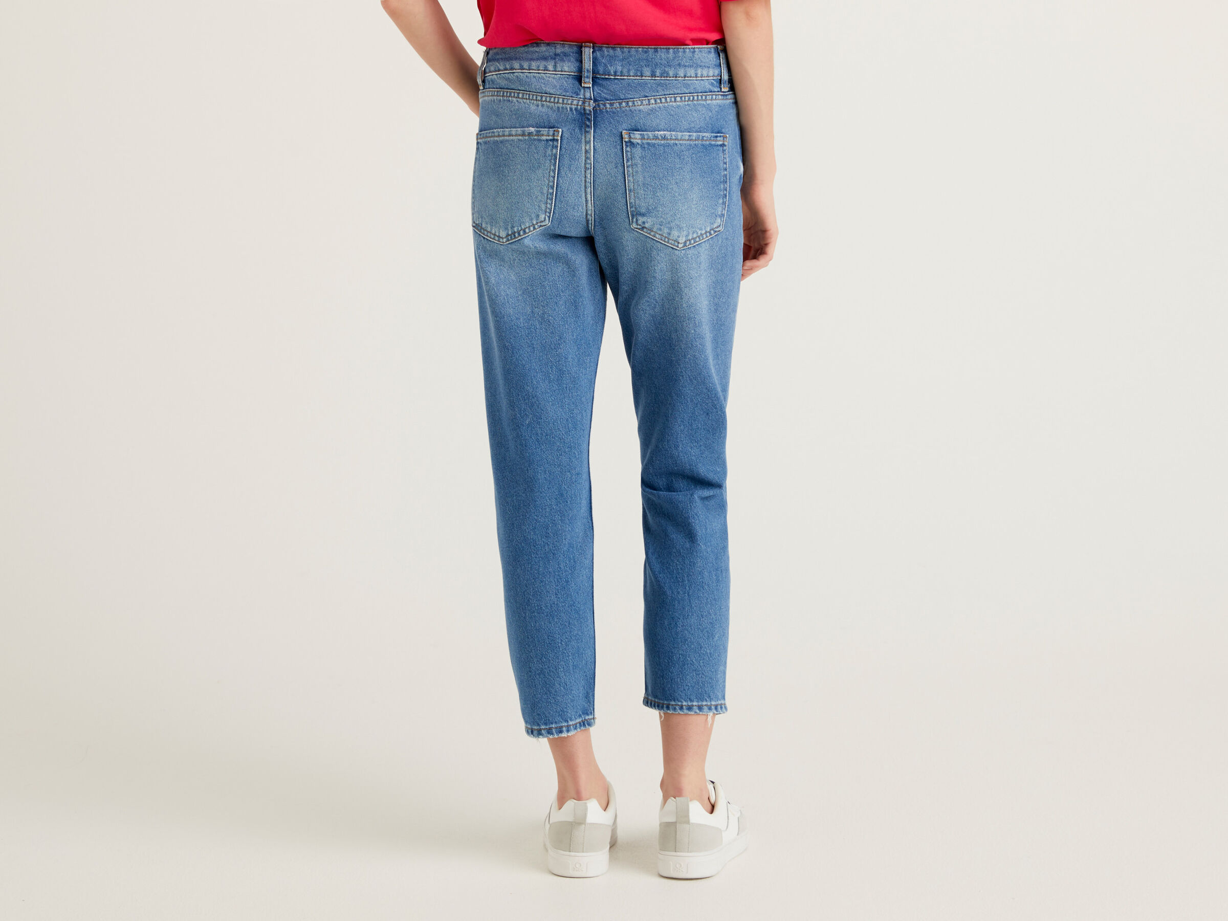 Jeanse High-Waist Boyfriend Tear Leg Slim Denim Jeans Jeans Jeanse High-Waist Boyfriend Tear Leg Slim Denim Jeans Jeans